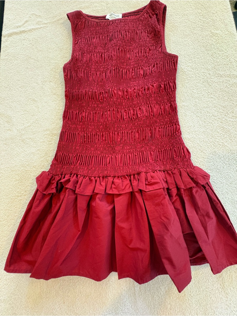 Pepper Mayo Garden Kisses Burgundy Sheer Ruffle Dress Size 6 Rush Cocktail - Picture 5 of 12